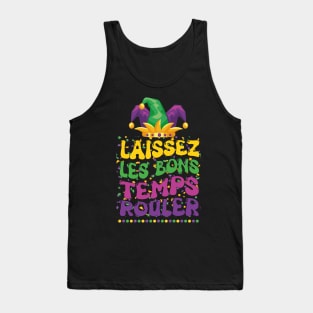 Laissez Les Bons Temps Rouler Mardi Gras Jester Hat Groovy Tank Top